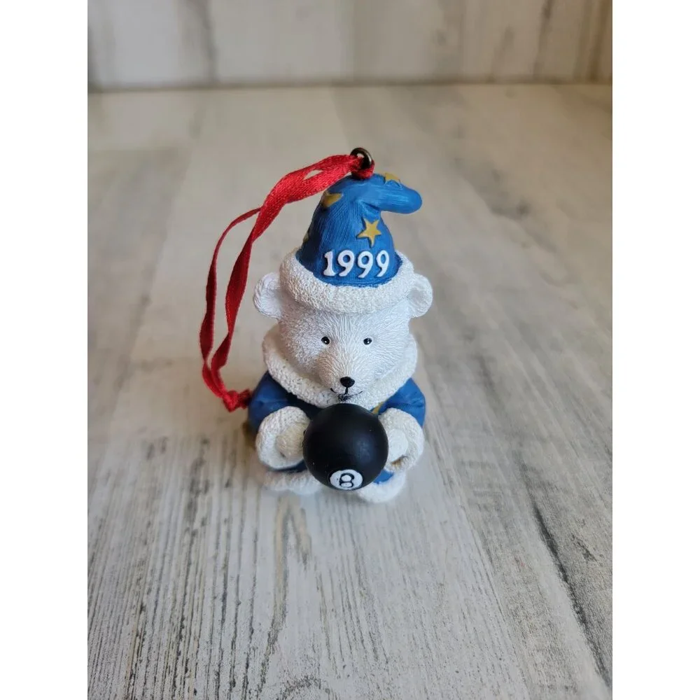 Santa bear‎ 1999 polar bear 8 ball magic Marshall field ornament Xmas